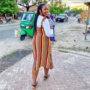 Stripped Ribbon Dress